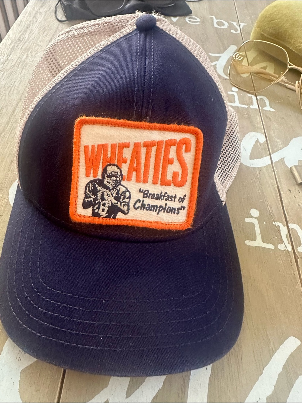 American Needle ‘WHEATIES’ Mesh Trucker Cap - Beige/Blue